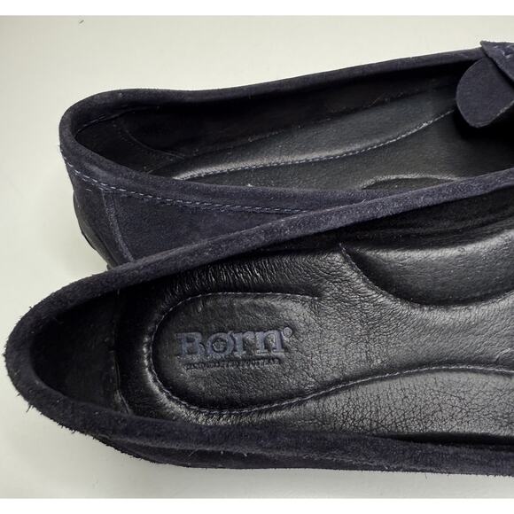 Born Kasa Driving Loafers Womens 11 M Navy Blue Suede Slip On Moccasin Flats - Picture 10 of 11